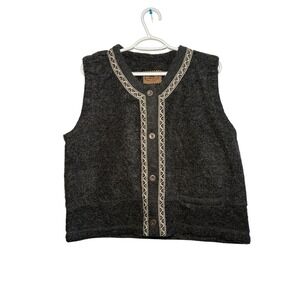 Sierra Sport vintage mohair button down vest womens medium cottagecore luxury